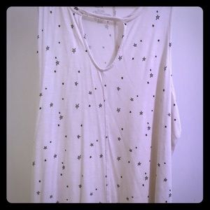 Star Print Keyhole Tank